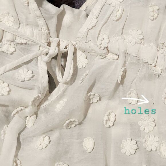 MILLY Minis Swim.Cover up 3D Flowers Ivory 100%cotton Size 10 years Beach Summer - Picture 6 of 10